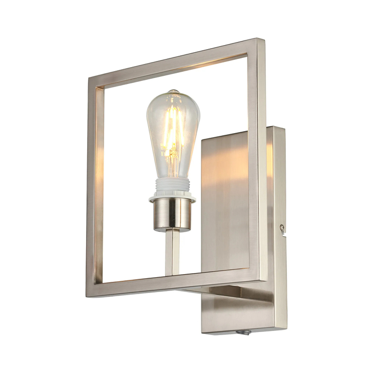 Idolite Ruari Satin Nickel Switched Single Wall Light (Frame Only)