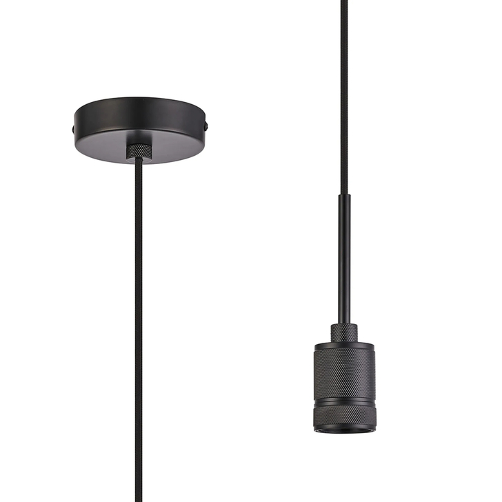 Idolite Rumi Knurled 1 Light Black Suspension - E27 - 1.6M