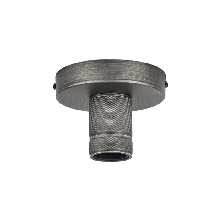 Idolite Rumi Pewter Knurled Semi-Flush Ceiling Rose