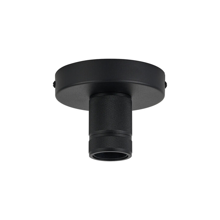 Idolite Rumi Satin Black Knurled Semi-Flush Ceiling Rose