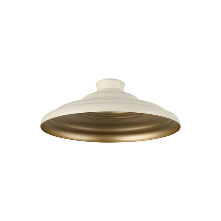 Idolite Sejal Round Tiered Metal Lampshade: Beige/Gold