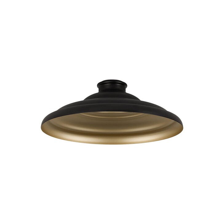 Idolite Sejal Round Tiered Metal Lampshade: Satin Black/Gold