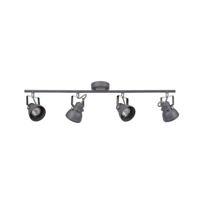 Idolite Silvretta Matt Grey Finish 4 Light Bar Spotlight