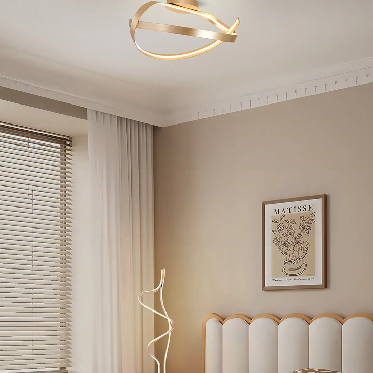 Idolite Sleek Gold Dimmable Flush Led Ceiling Light - 3000K