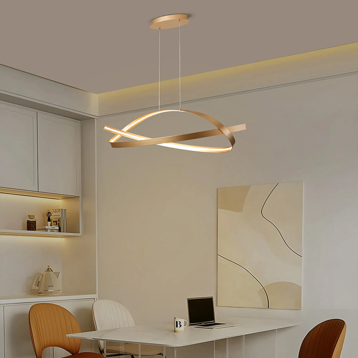 Idolite Sleek Gold Dimmable Led Pendant Light - 3000K