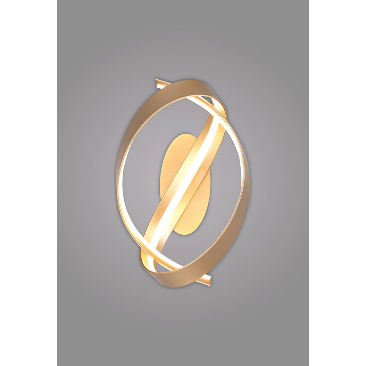 Idolite Sleek Gold Loop Dimmable Led Wall Light - 3000K