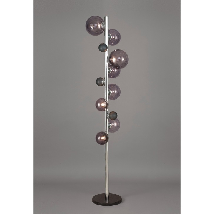 Idolite Stockwell Polished Chrome/Smoked 8 Light Floor Lamp