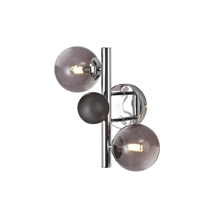 Idolite Stockwell Polished Chrome/Smoked Twin Wall Light