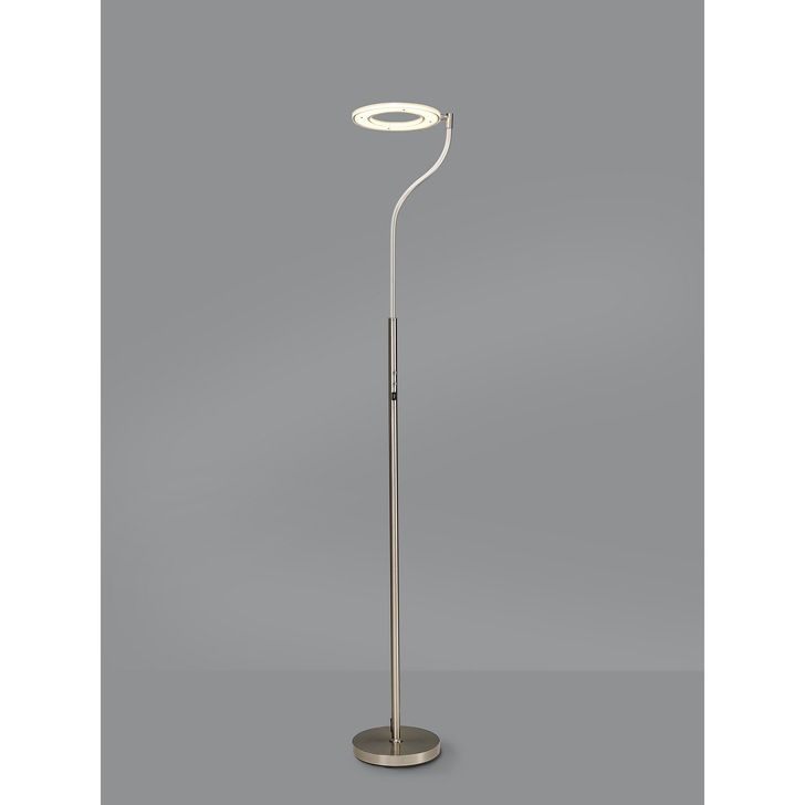 Idolite Thompson Satin Nickel Led Floor Light Complete With Touch Dimmer - 3000K