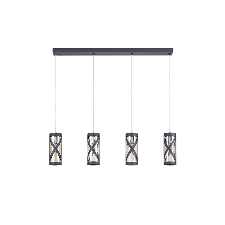 Idolite Ural Matt Grey Finish 4 Light Bar Pendant