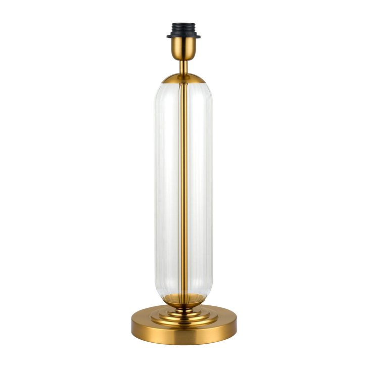 Idolite Var Gold Tubular Table Lamp Complete With Clear Fade Glass Column