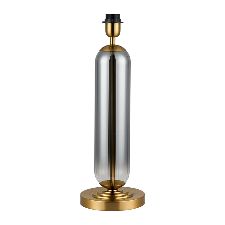 Idolite Var Gold Tubular Table Lamp Complete With Smoke Fade Glass Column