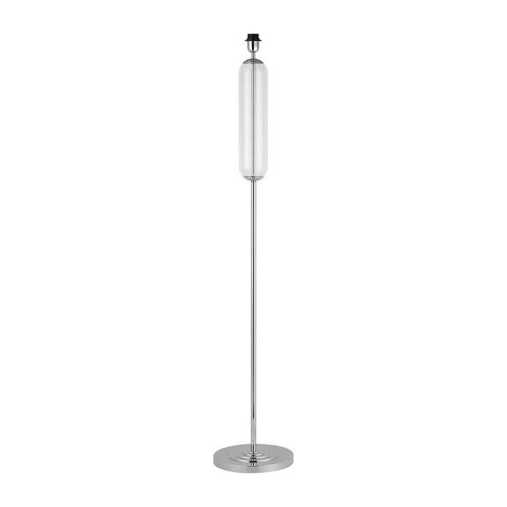 Idolite Var Polished Nickel Tubular Floor Lamp Complete With Clear Glass Column