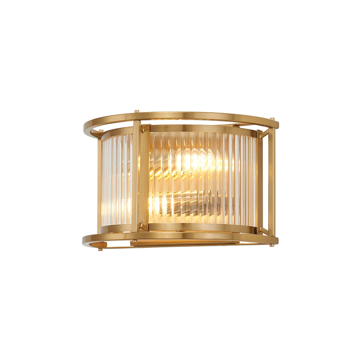 Idolite Waine 2 Light Wall Lamp Brass/Clear Glass