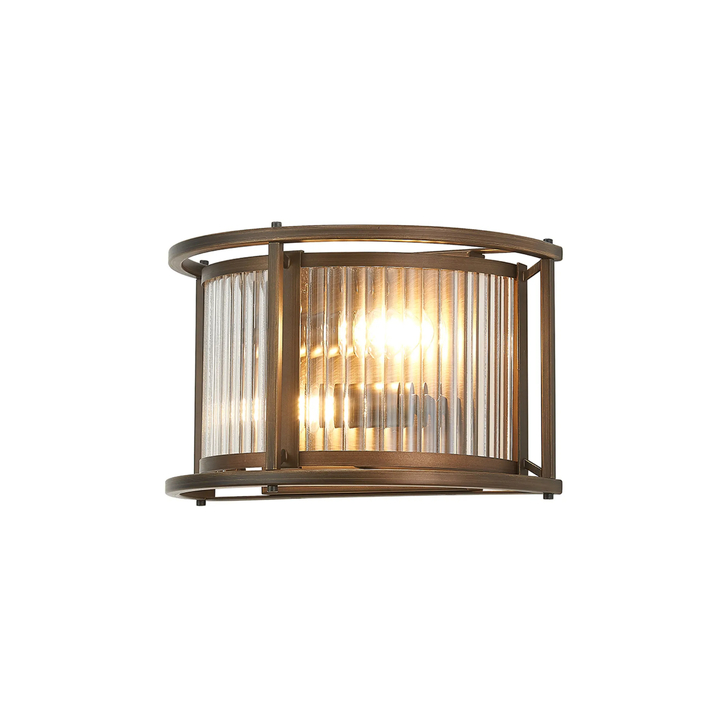 Idolite Waine 2 Light Wall Lamp Bronze/Clear Glass
