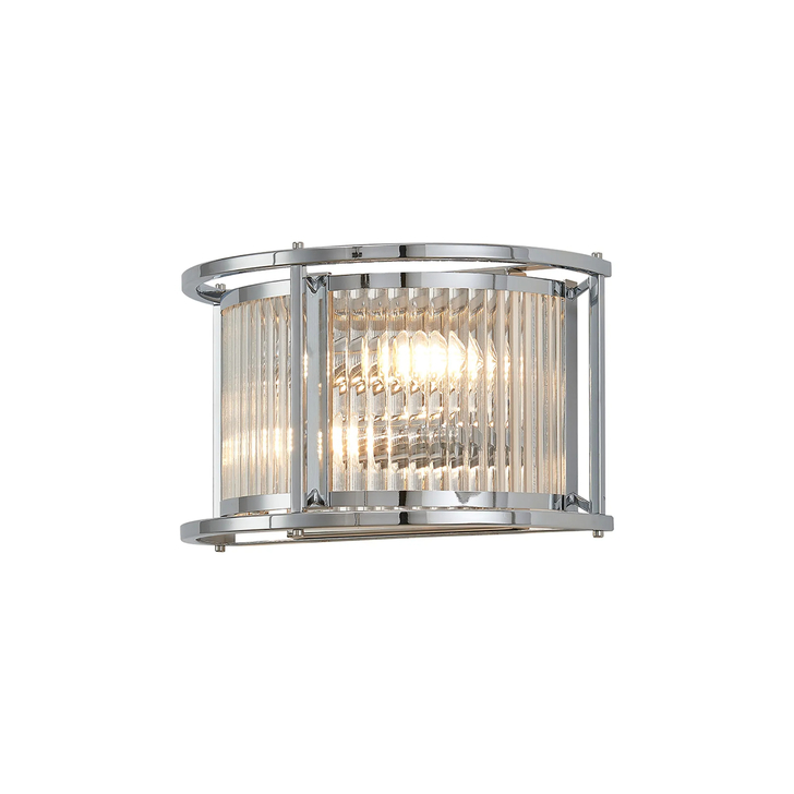 Idolite Waine 2 Light Wall Lamp Polished Chrome/Clear Glass