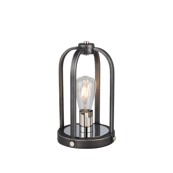 Idolite Zala Pewter And Polished Nickel 1 Light Table Lamp