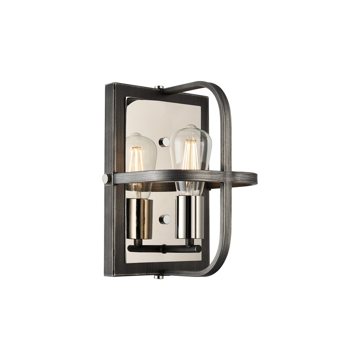 Idolite Zala Pewter And Polished Nickel Single Wall Light