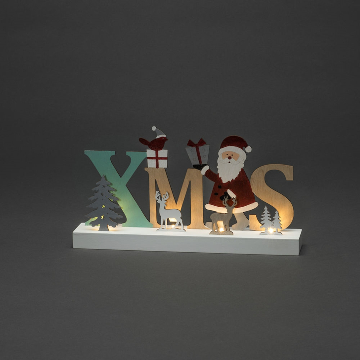 Illuminated XMAS Wooden Christmas Decoration