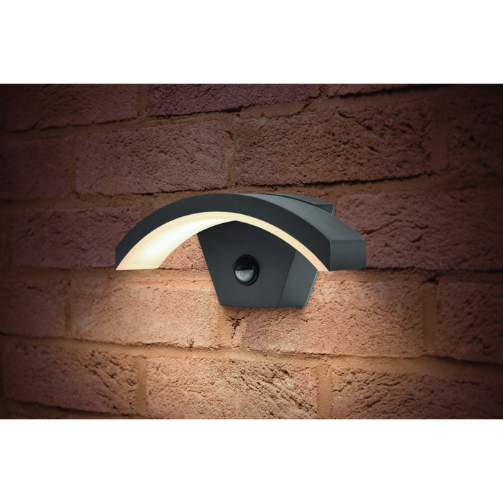 Integral Led Grey Led Curve Pir Wall Light - IP54 - 4000K