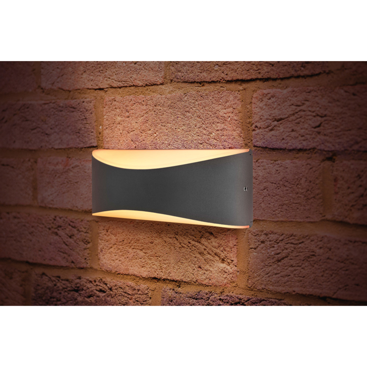 Integral Led Grey Led Waver Exterior Wall Light - IP65 - 3000K