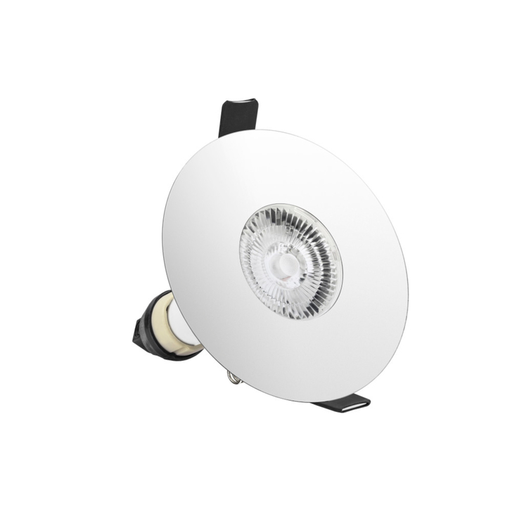 Integral Led Polished Chrome GU10 Large Fire-Rated Recessed Downlight - IP65