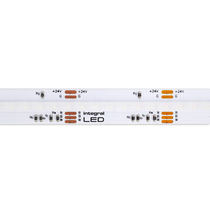 Integral Premium Splash Proof RGBW 12W Per Metre Colour Change Led Strip 12MM 30 Metre Roll - 24V - IP20 - 4000K
