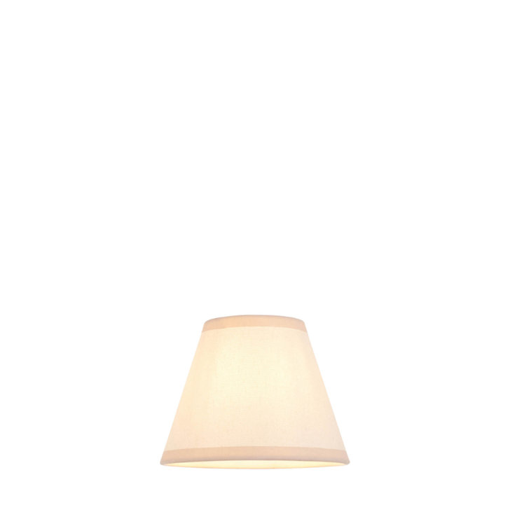 Ivy Tapered Vintage White & Almond 16cm White Fabric Lampshade  - Golf/Candle Clip