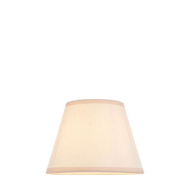 Ivy Tapered Vintage White & Almond 20cm White Fabric Lampshade - E14/E27/B22 With Fixed Metal Gimbal