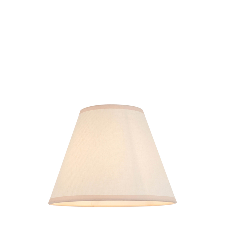 Ivy Tapered Vintage White & Almond 25cm White Fabric Lampshade - E14/E27/B22 With Fixed Metal Gimbal
