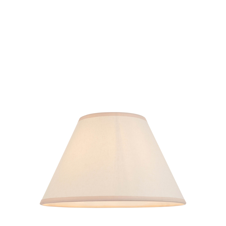 Ivy Tapered Vintage White & Almond 30cm White Fabric Lampshade - E14/E27/B22 With Fixed Metal Gimbal