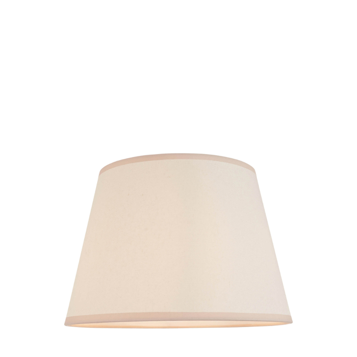 Ivy Tapered Vintage White & Almond 35cm White Fabric Lampshade - E14/E27/B22 With Fixed Metal Gimbal