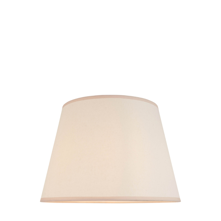 Ivy Tapered Vintage White & Almond 40cm White Fabric Lampshade - E14/E27/B22 With Fixed Metal Gimbal