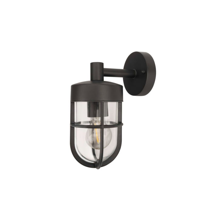 Kassel Aluminium Dark Grey Outdoor Wall Lantern Complete With Clear Glass Shade - IP44