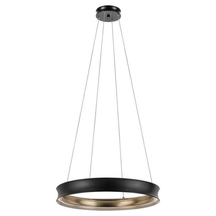 Kichler Larousse Black And Brass Medium Dimmable Led Ring Pendant Light - 3000K