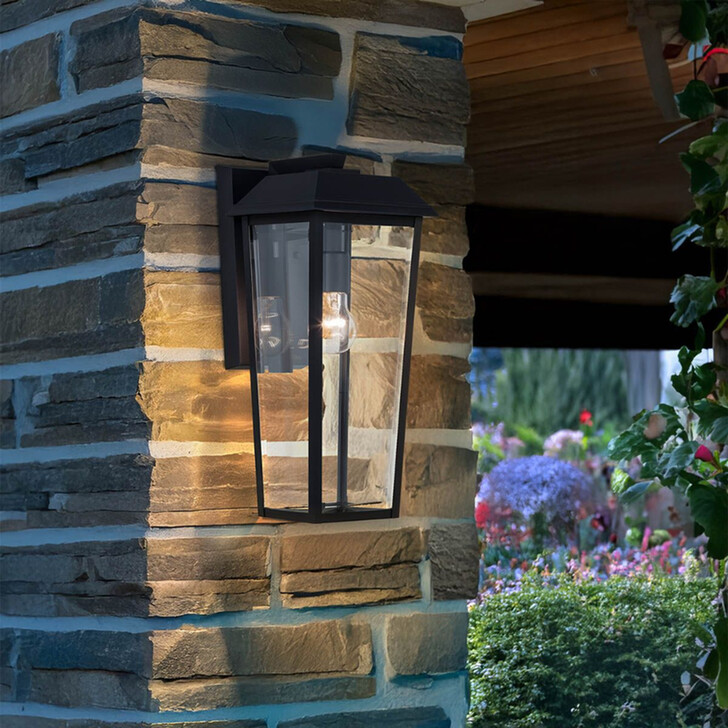 Kichler Mathus Black Medium Downward Facing Outdoor Wall Lantern - IP44