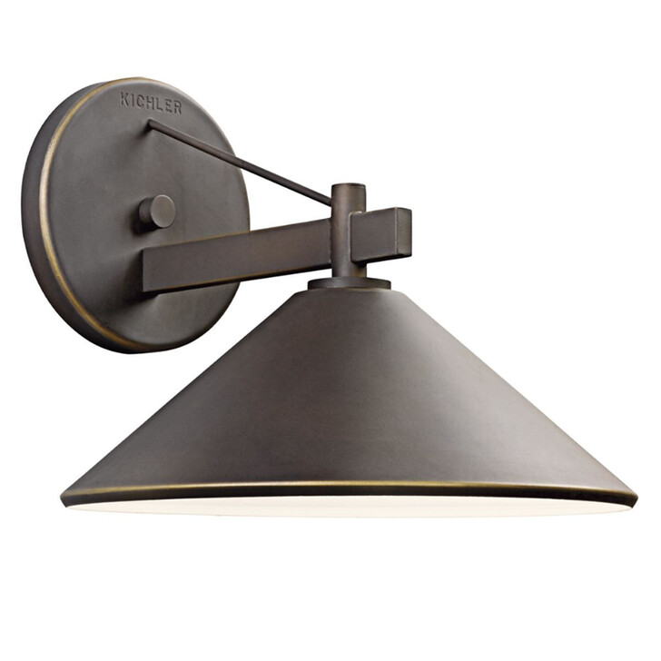 Kichler Ripley Medium Old Bronze Finish Downward Facing Led Outdoor Wall Light - IP44 - 3000K - Bat Friendly