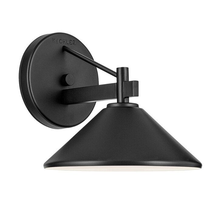 Kichler Ripley Small Black Downward Facing Led Outdoor Wall Light - IP44 - 3000K - Bat Friendly