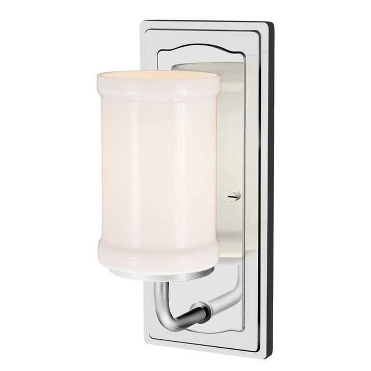 Kichler Vetivene Polished Chrome Finish Bathroom Wall Light Complete With Shiny Opal Glass - IP44