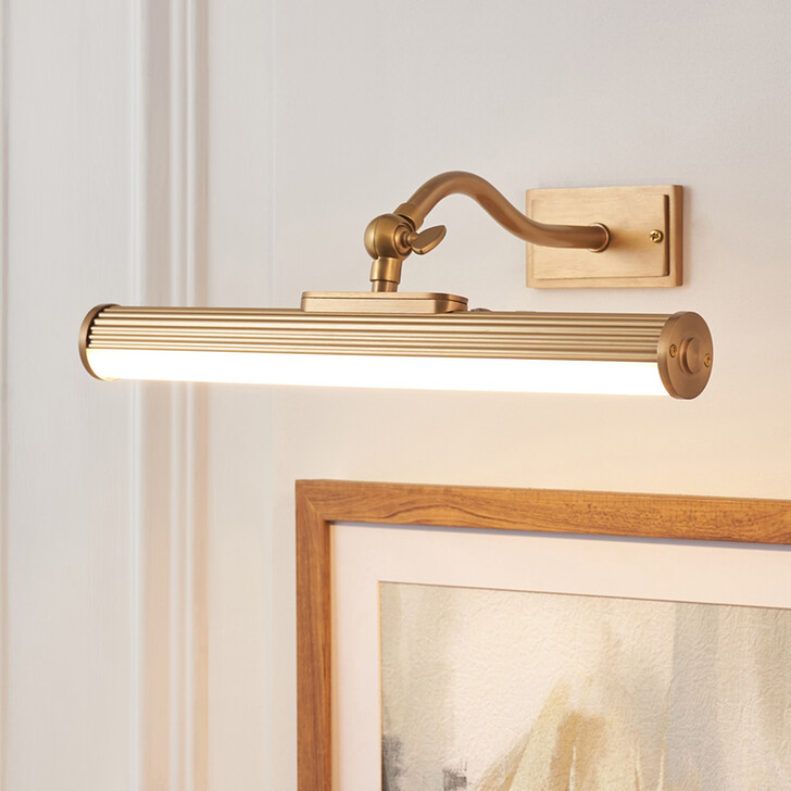 Kindos Warm Brass Adjustable Rechargeable Picture Light
