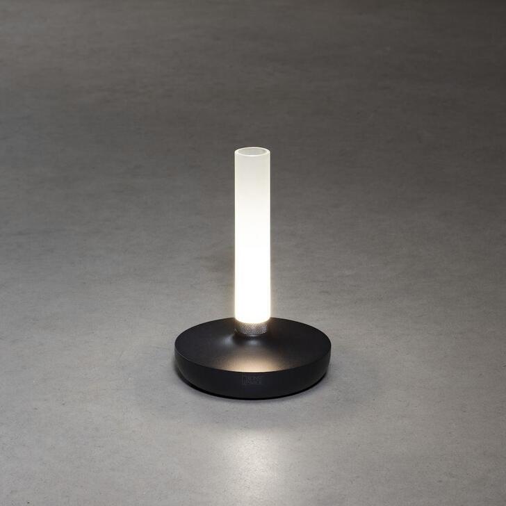 Konstsmide Biarritz Black Outdoor Portable Usb Table Lamp With Frosted Glass - IP54 - 1800K/3000K/4000K