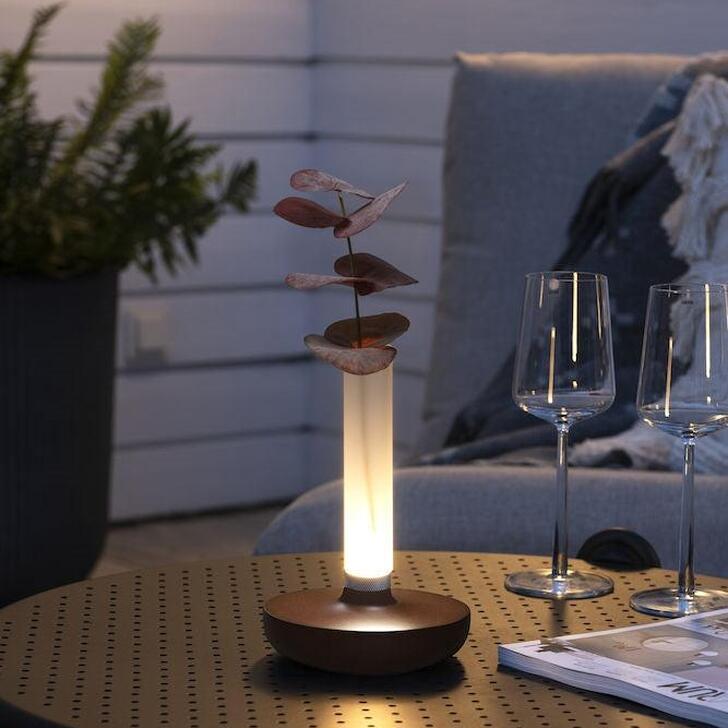 Konstsmide Biarritz Rust Outdoor Portable Usb Table Lamp With Frosted Glass - IP54 - 1800K/3000K/4000K