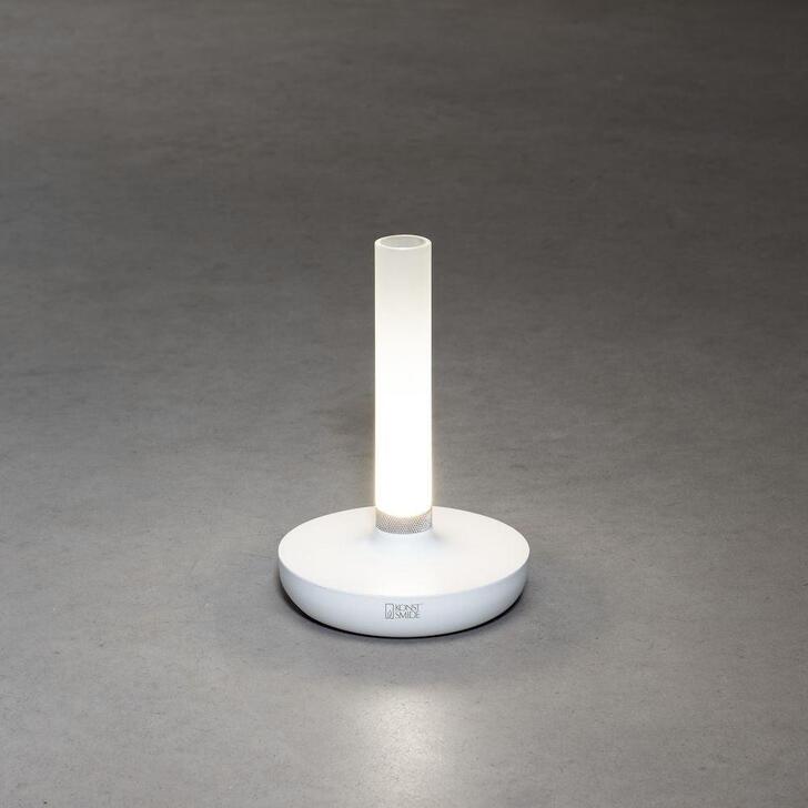 Konstsmide Biarritz White Outdoor Portable Usb Table Lamp With Frosted Glass - IP54 - 1800K/3000K/4000K