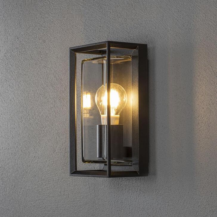 Konstsmide Brindisi Matt Black Exterior Wall Light