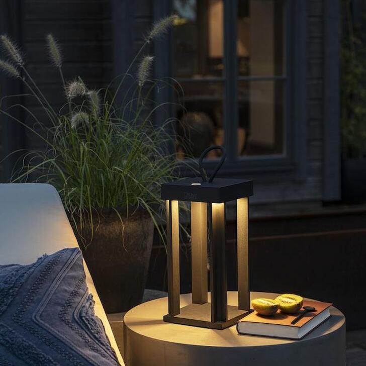 Konstsmide Cannes Black Usb Portable Exterior Table Lamp - IP54 - 3000K