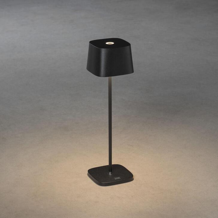 Konstsmide Capri Black Exterior Usb Portable Outdoor Table Lamp - IP54 - 2700K/3000K