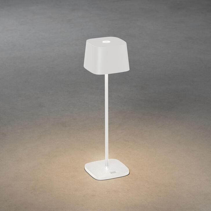 Konstsmide Capri White Exterior Usb Portable Outdoor Table Lamp - IP54 - 2700K/3000K