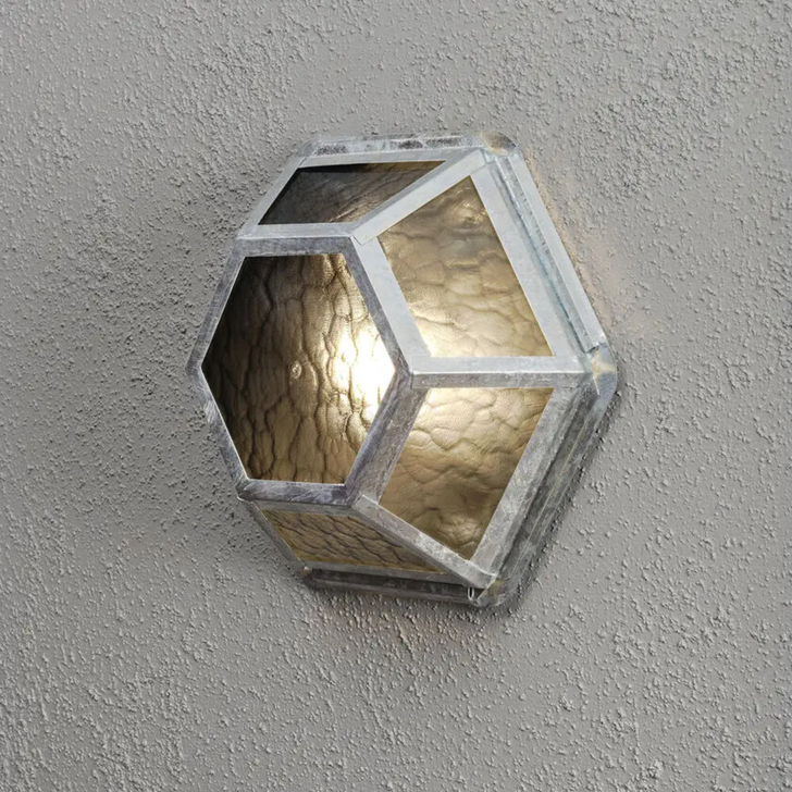 Konstsmide Castor Galvanised Flush Outdoor Light Suitable For Ceiling Or Wall Installation - IP23