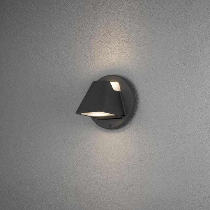 Konstsmide Hild Black Exterior Wall Light