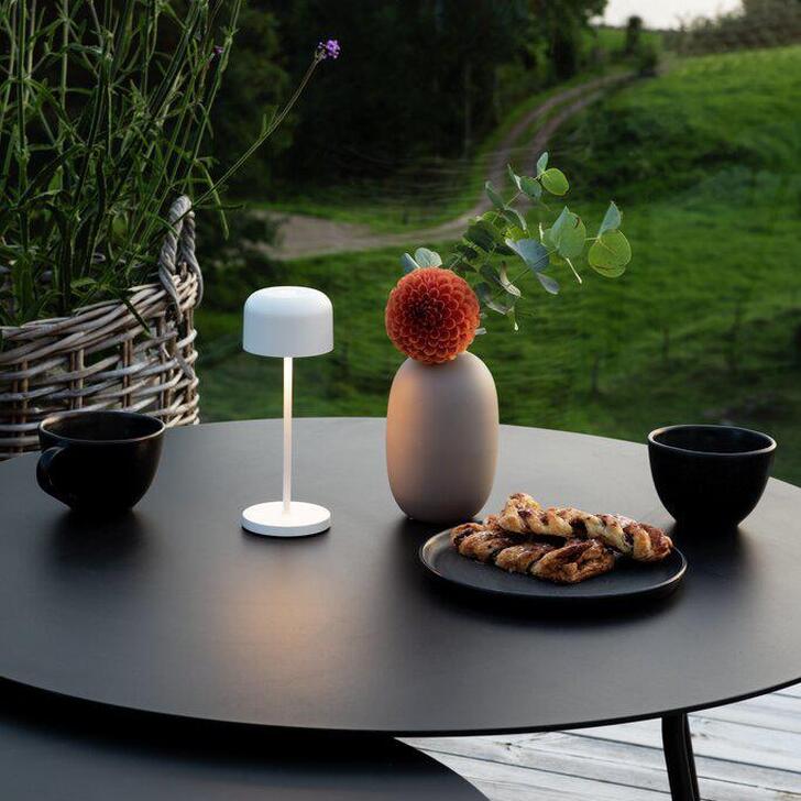 Konstsmide Lille Mini White Exterior Usb Portable Lamp - IP54 - 2700K/3000K